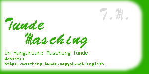 tunde masching business card